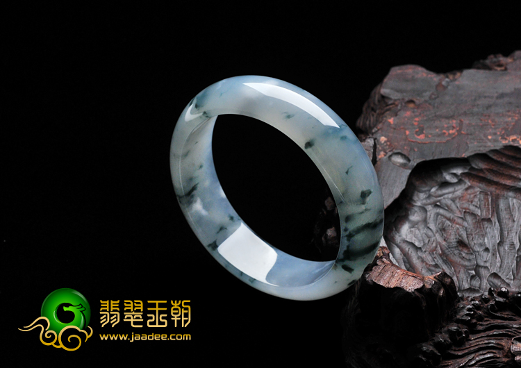 冰种飘花缅甸翡翠手镯（57.6mm）