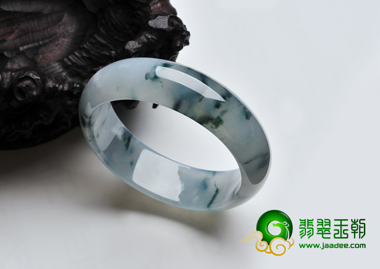 冰种飘花缅甸翡翠手镯（57.6mm）