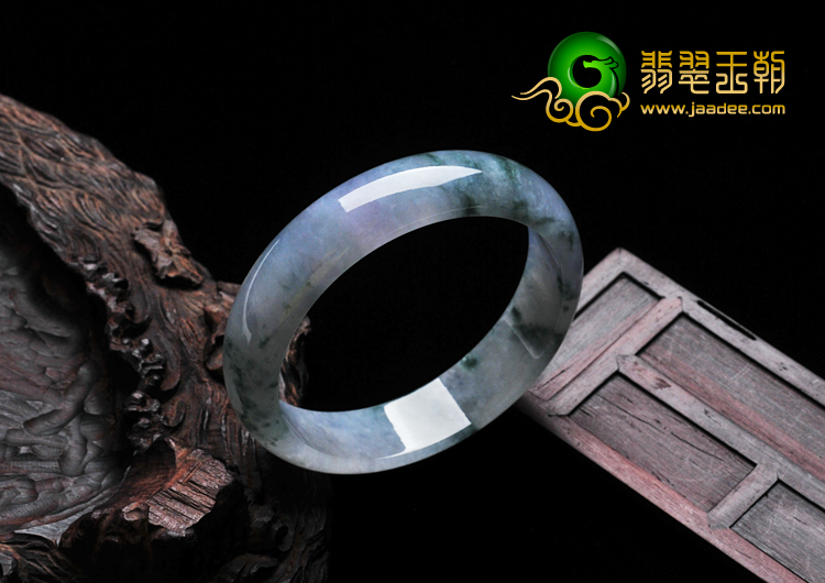 冰种紫罗兰飘花缅甸翡翠手镯（55.6mm）