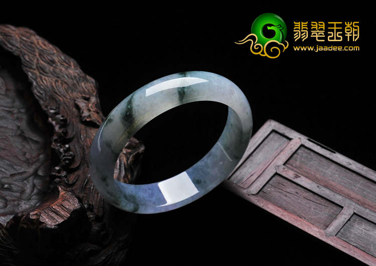 冰种紫罗兰飘花缅甸翡翠手镯（55.6mm）