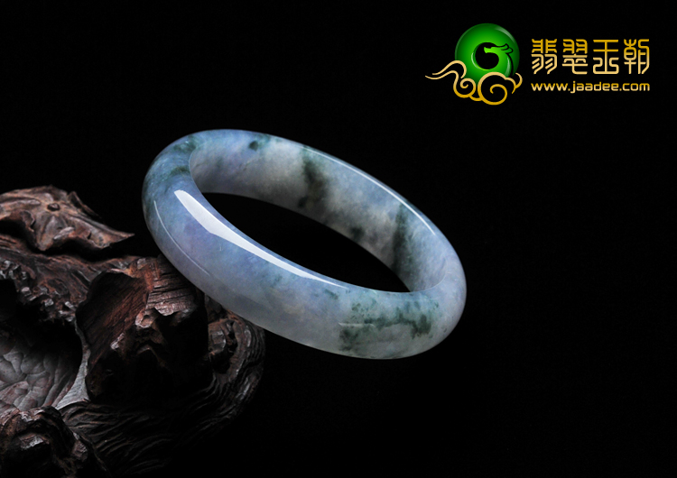 冰种紫罗兰飘花缅甸翡翠手镯（55.6mm）