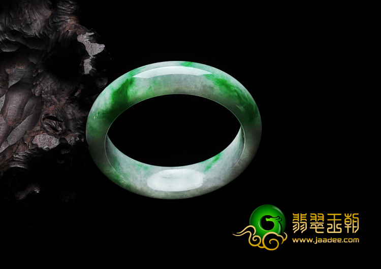 糯冰种飘翠缅甸翡翠手镯（59.3mm）