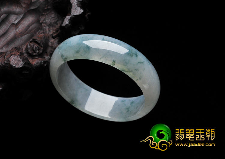 冰种飘花缅甸翡翠手镯（56.5mm）