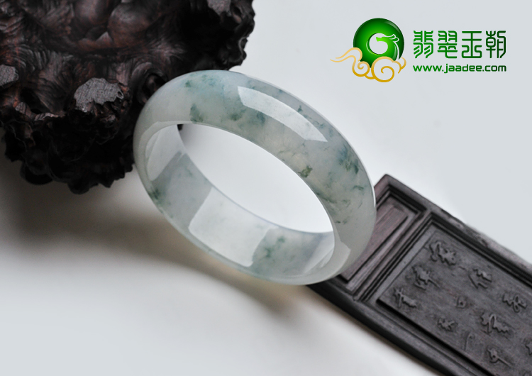 冰种飘花缅甸翡翠手镯（56.5mm）