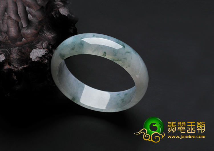 冰种飘花缅甸翡翠手镯（56.5mm）