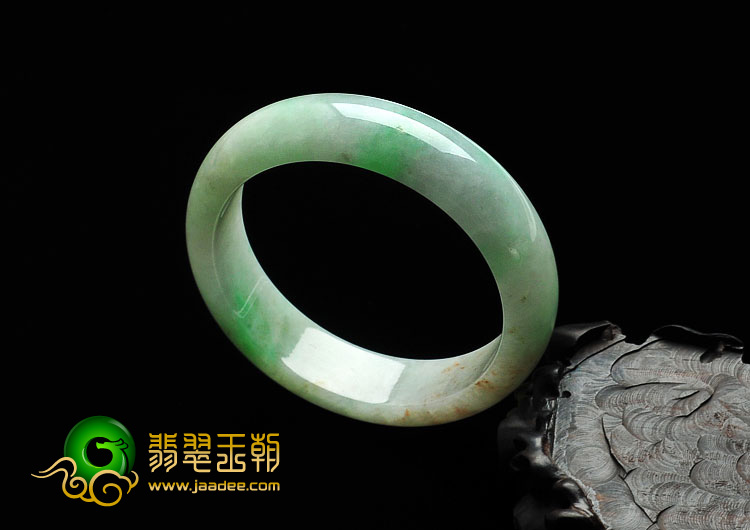 糯冰种三彩缅甸翡翠手镯（53.1mm）