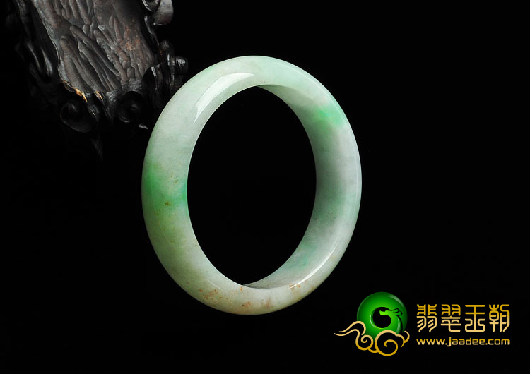 糯冰种三彩缅甸翡翠手镯（53.1mm）