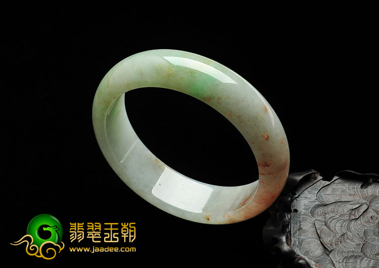 糯冰种三彩缅甸翡翠手镯（57.3mm）