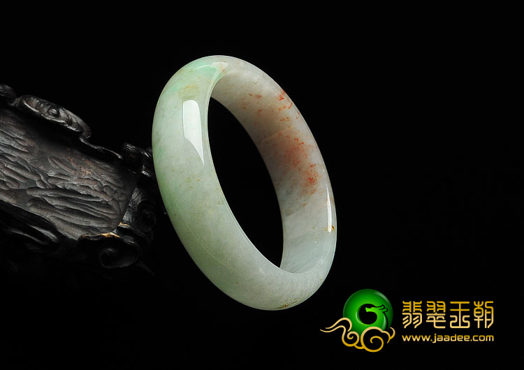糯冰种三彩缅甸翡翠手镯（57.3mm）