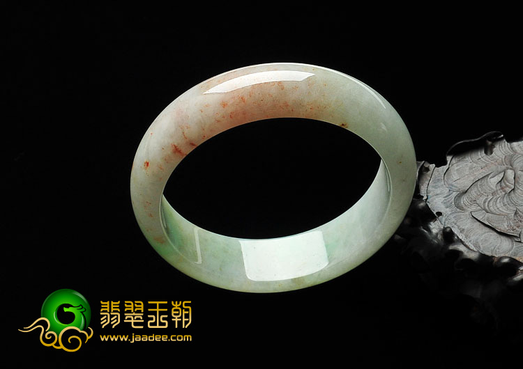 糯冰种三彩缅甸翡翠手镯（57.3mm）