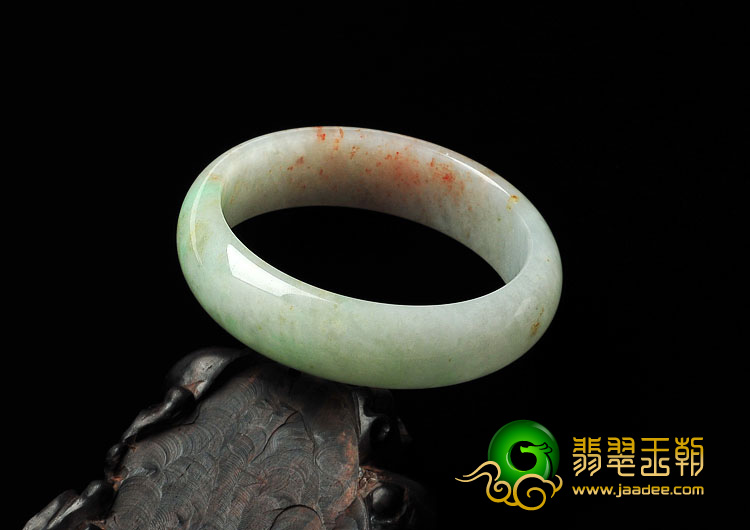 糯冰种三彩缅甸翡翠手镯（57.3mm）