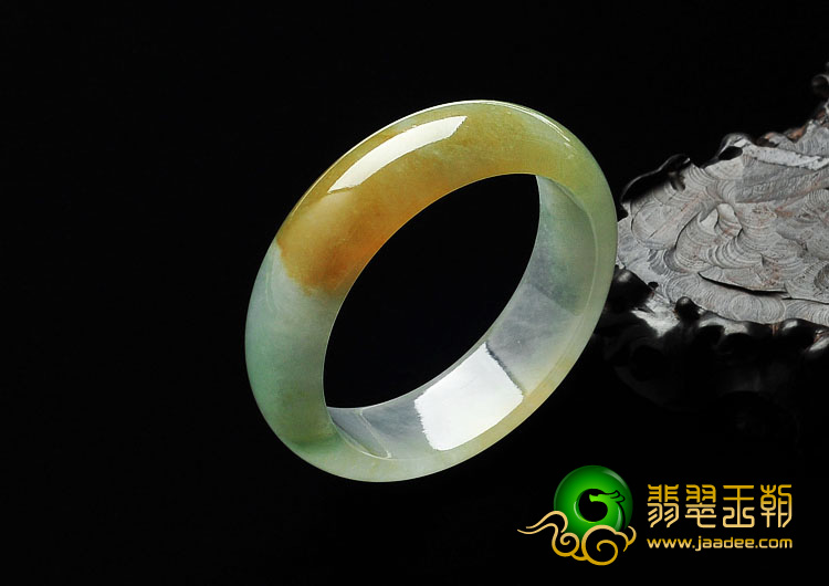 冰种黄翡缅甸翡翠手镯（52.2mm）