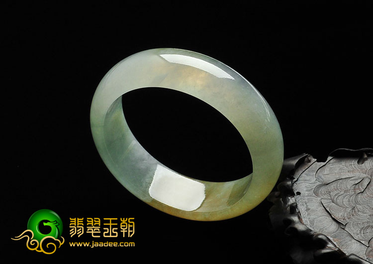 冰种黄翡缅甸翡翠手镯（52.2mm）