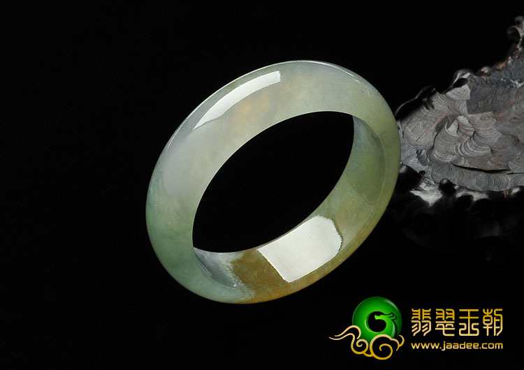 冰种黄翡缅甸翡翠手镯（52.2mm）