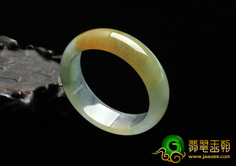 冰种黄翡缅甸翡翠手镯（52.2mm）