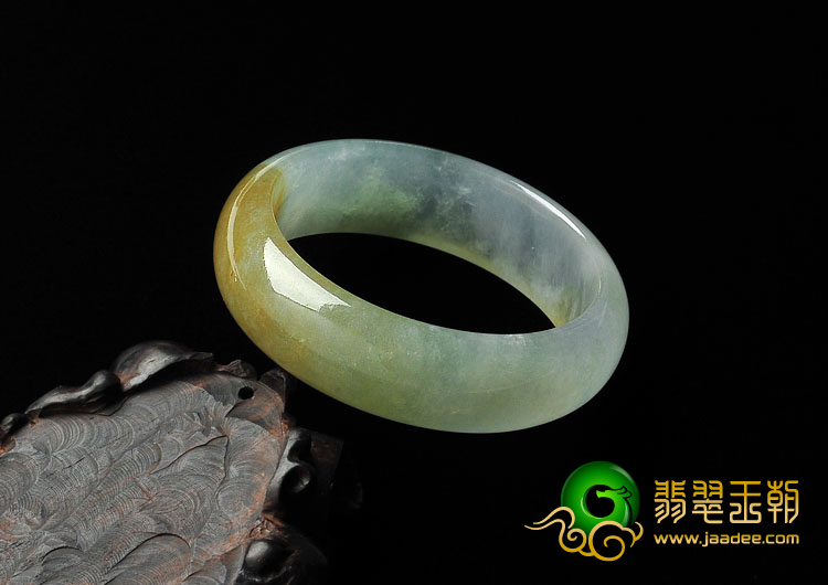 冰种黄翡缅甸翡翠手镯（52.2mm）