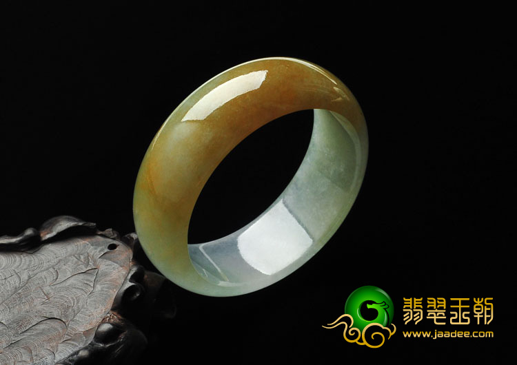 冰种黄翡缅甸翡翠手镯（54.7mm）