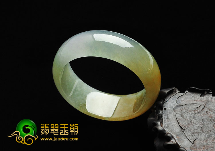 冰种黄翡缅甸翡翠手镯（54.7mm）