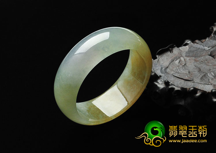 冰种黄翡缅甸翡翠手镯（54.7mm）