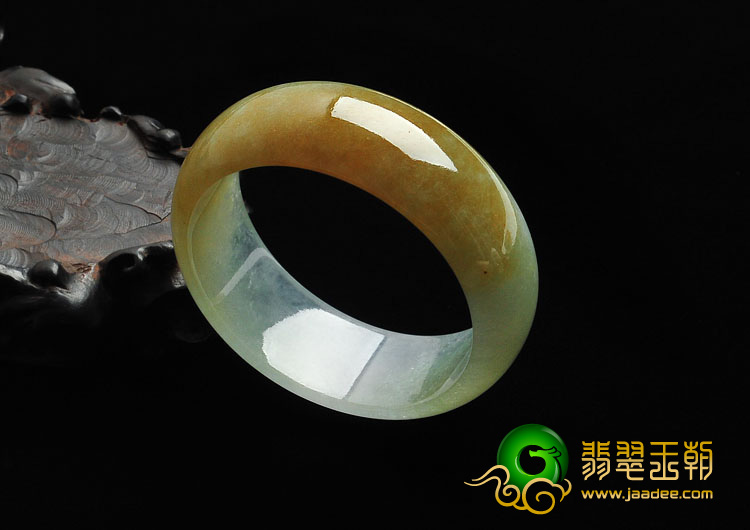 冰种黄翡缅甸翡翠手镯（54.7mm）