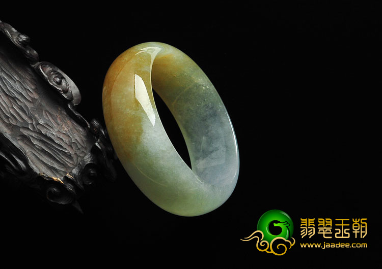 冰种黄翡缅甸翡翠手镯（54.7mm）