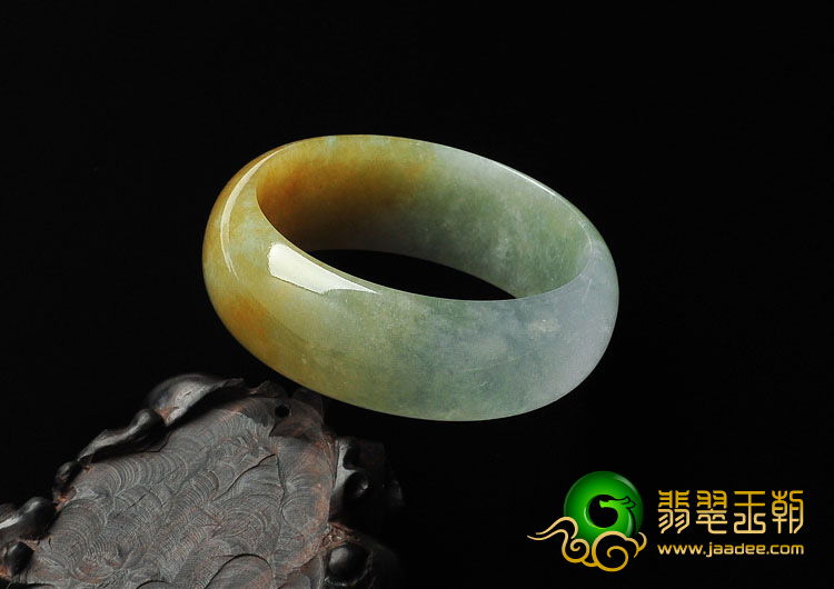 冰种黄翡缅甸翡翠手镯（54.7mm）