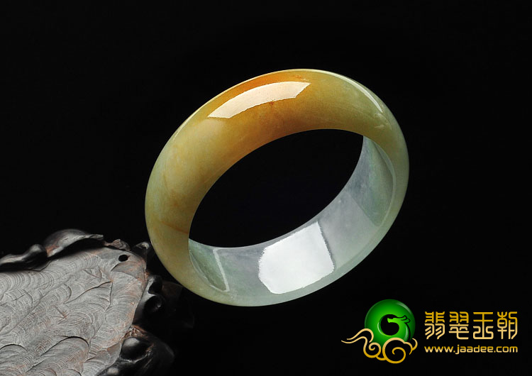 冰种黄翡缅甸翡翠手镯（54.8mm）