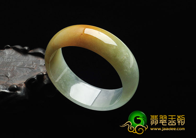 冰种黄翡缅甸翡翠手镯（54.8mm）