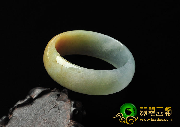 冰种黄翡缅甸翡翠手镯（54.8mm）