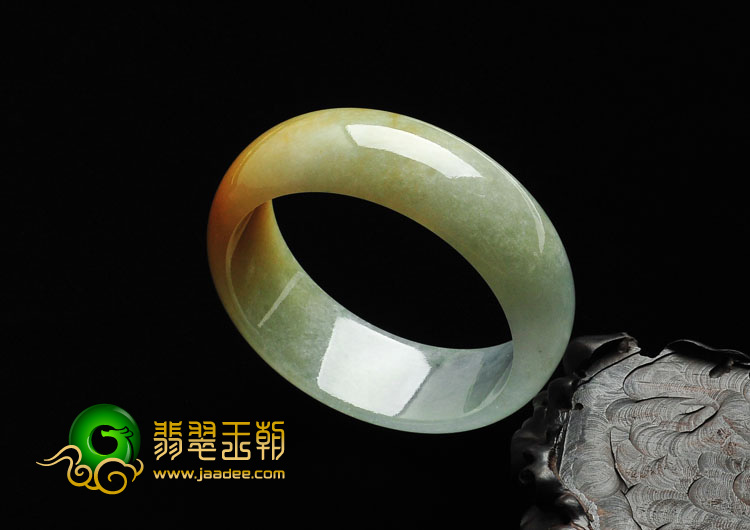 冰种黄翡缅甸翡翠手镯（54.8mm）