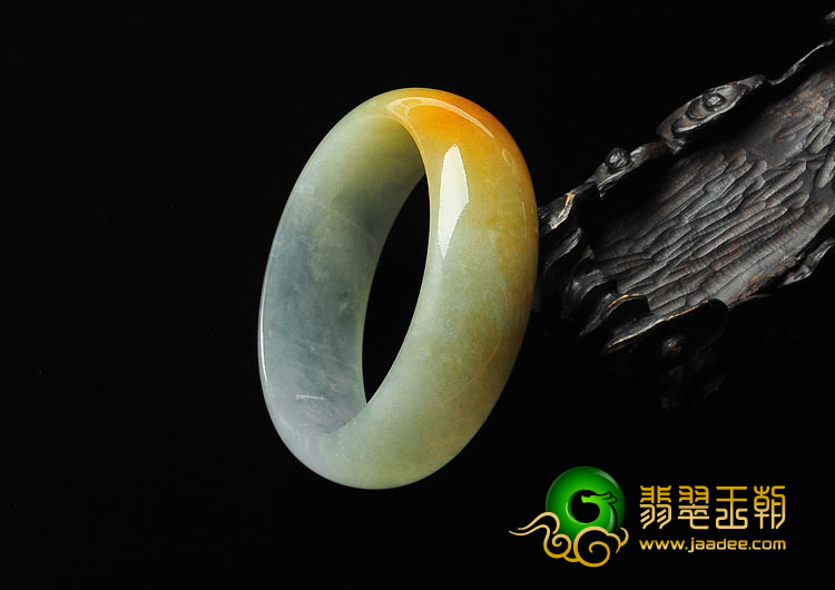 冰种黄翡缅甸翡翠手镯（54.8mm）