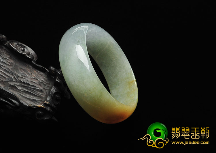 冰种黄翡缅甸翡翠手镯（54.8mm）
