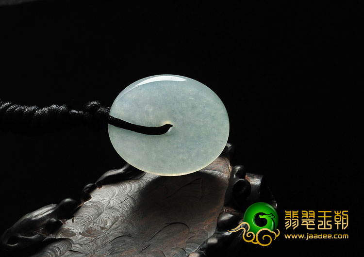 冰种晴水缅甸翡翠平安扣挂件