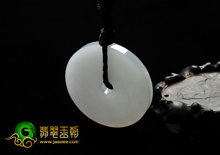 糯冰种晴水缅甸翡翠A货平安扣挂件（一对）
