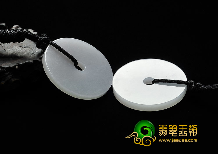 糯冰种晴水缅甸翡翠A货平安扣挂件（一对）