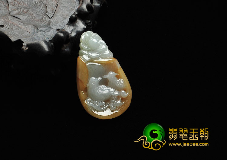 糯冰种黄翡缅甸翡翠A货前程似锦挂件