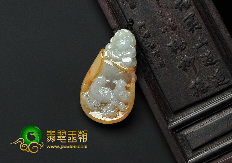 糯冰种黄翡缅甸翡翠A货前程似锦挂件