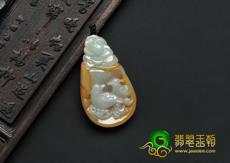 糯冰种黄翡缅甸翡翠A货前程似锦挂件