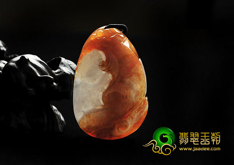 糯冰种红黄翡缅甸翡翠A货金玉满堂挂件