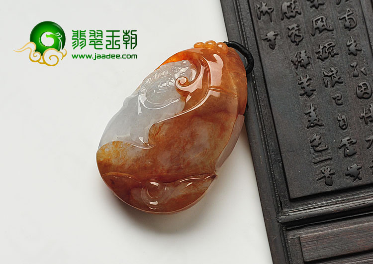 糯冰种红黄翡缅甸翡翠A货金玉满堂挂件