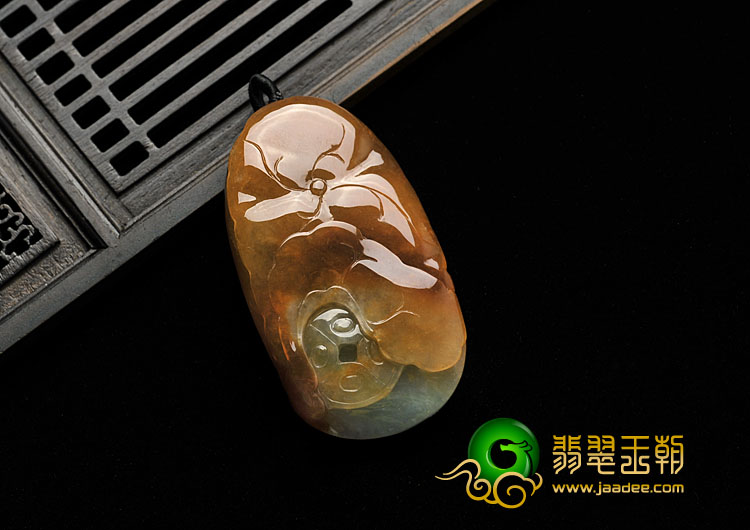 糯冰种红黄翡缅甸翡翠A货年年有余挂件