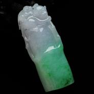 糯冰种春带彩缅甸翡翠节节高挂件