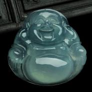 冰玻种晴水缅甸翡翠玉佛挂件