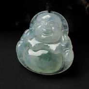 冰种飘花缅甸翡翠玉佛挂件