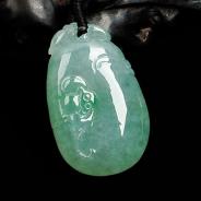 冰种晴水缅甸翡翠福瓜挂件