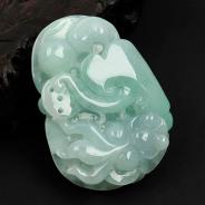 糯冰种晴水缅甸翡翠金玉满堂挂件