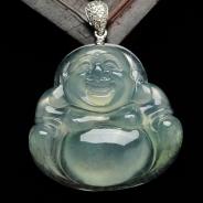 冰种晴水缅甸翡翠玉佛挂件