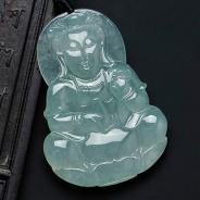 (特价）冰种晴水缅甸翡翠观音挂件
