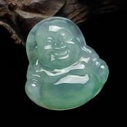 冰种晴水缅甸翡翠玉佛挂件