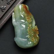糯冰种晴水褐红翡缅甸翡翠节节高挂件